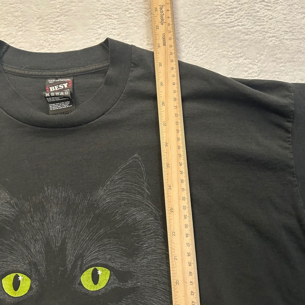 Fruit of the Loom Vintage Cat Graphic T-Shirt Mens XXXL Black Single Stitch USA - Picture 8 of 8